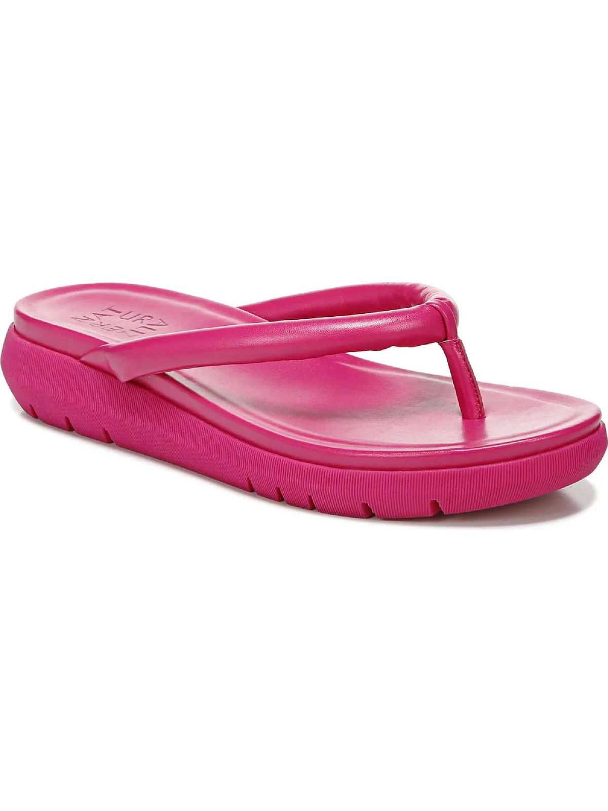 Lovelle Womens Faux Leather Slip On Wedge Sandals