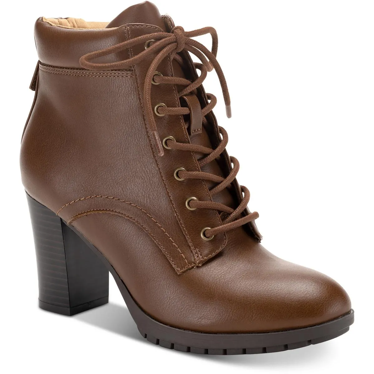 Lucillee  Womens Zipper Faux Leather Booties