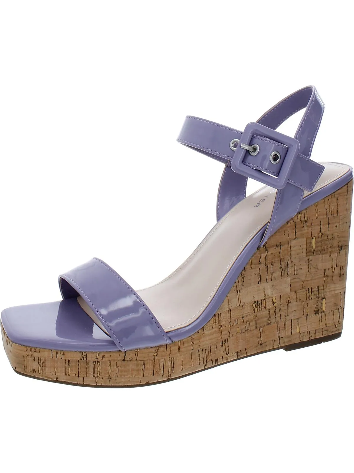 Lukey Womens Cork Open Toe Wedge Sandals