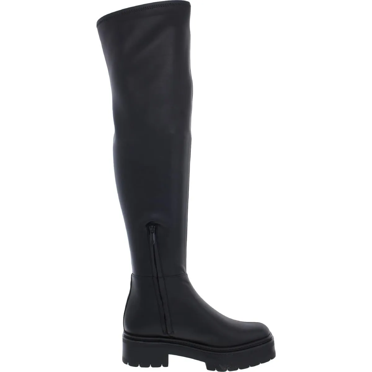 Lydia Womens Zipper Lug Sole Over-The-Knee Boots