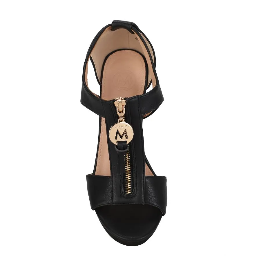 Maddie Women's Comfortable Platform Sandal Shoes with Zipper 
