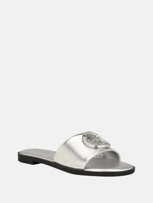 Magnify Faux-Leather Beach Slides