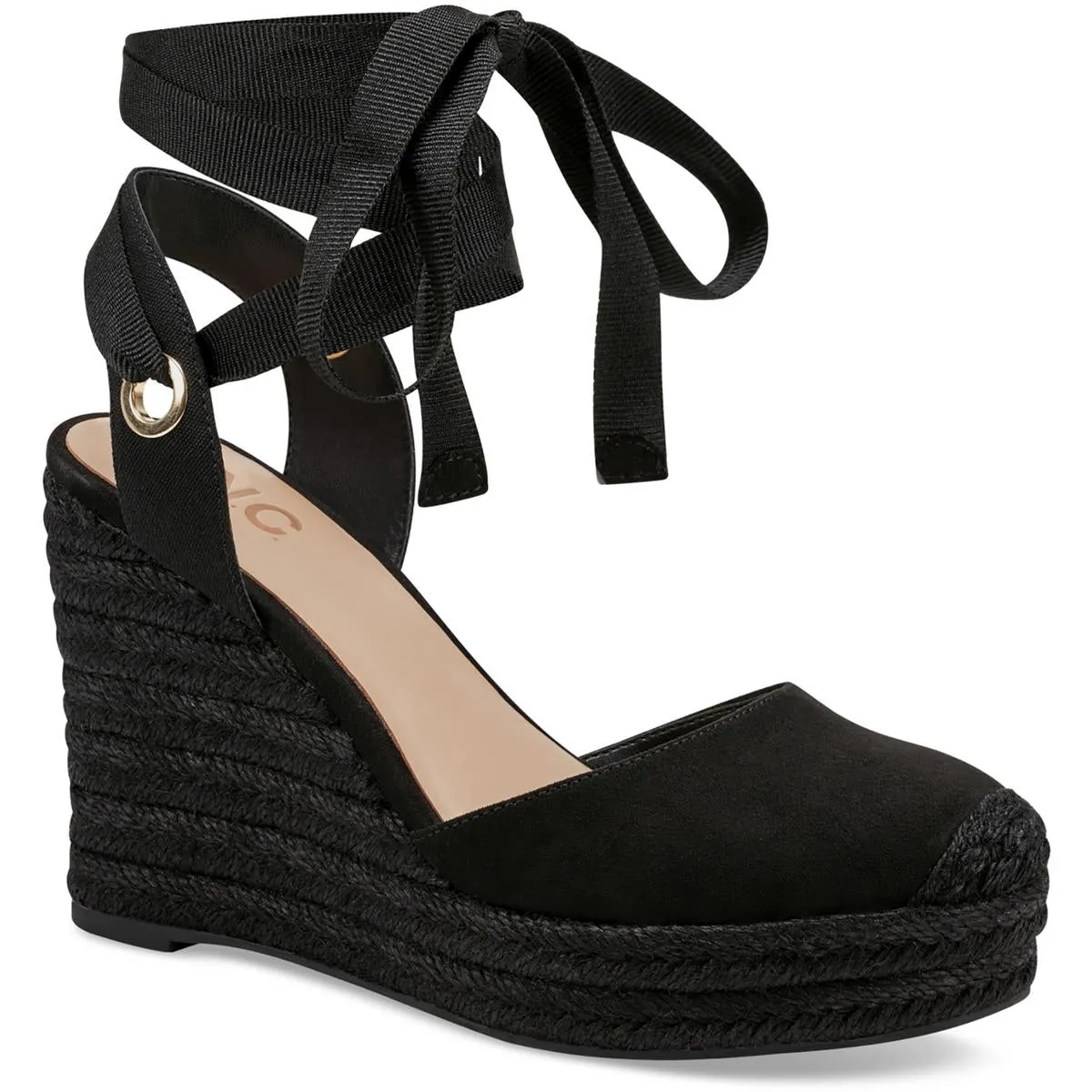 Maisie Womens Faux Suede Padded Insole Wedge Sandals