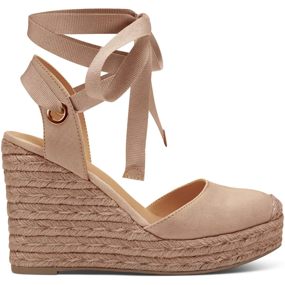 Maisie Womens Faux Suede Padded Insole Wedge Sandals