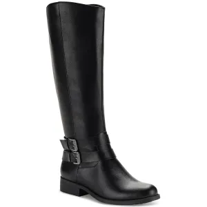 Maliaa Womens Faux Leather Riding Knee-High Boots