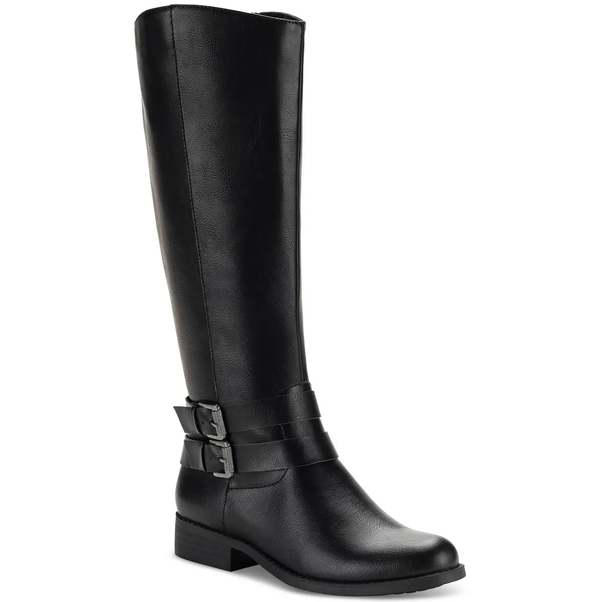 Maliaa Womens Faux Leather Riding Knee-High Boots