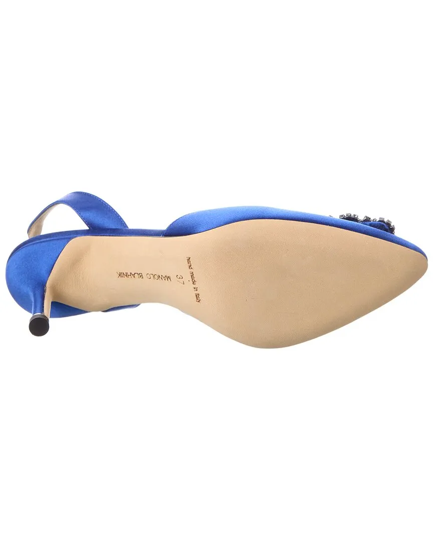 Manolo Blahnik Hangisli 70 Satin Slingback Pump