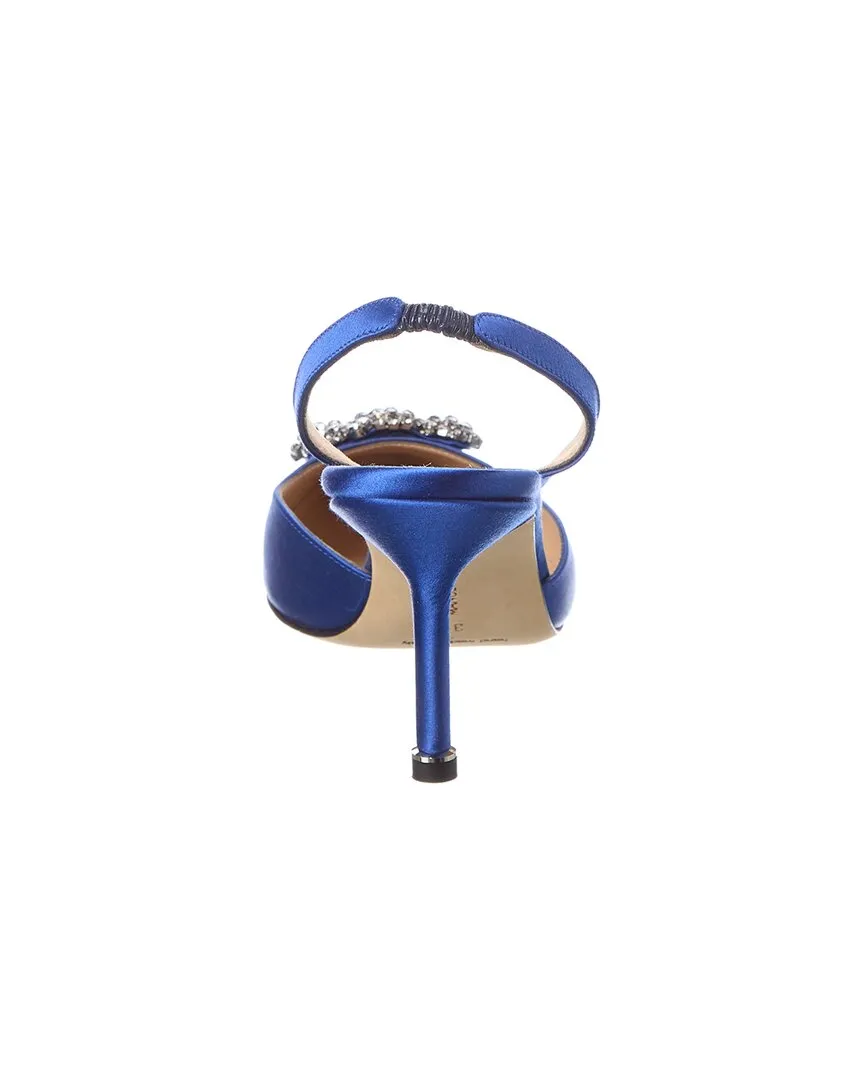 Manolo Blahnik Hangisli 70 Satin Slingback Pump