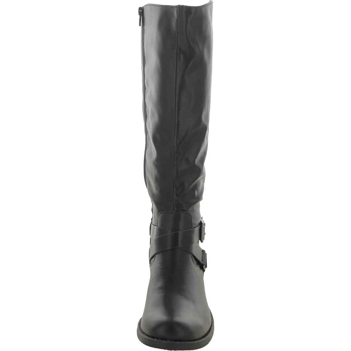 Marliee Womens Faux Leather Wide Calf Motorcycle Boots