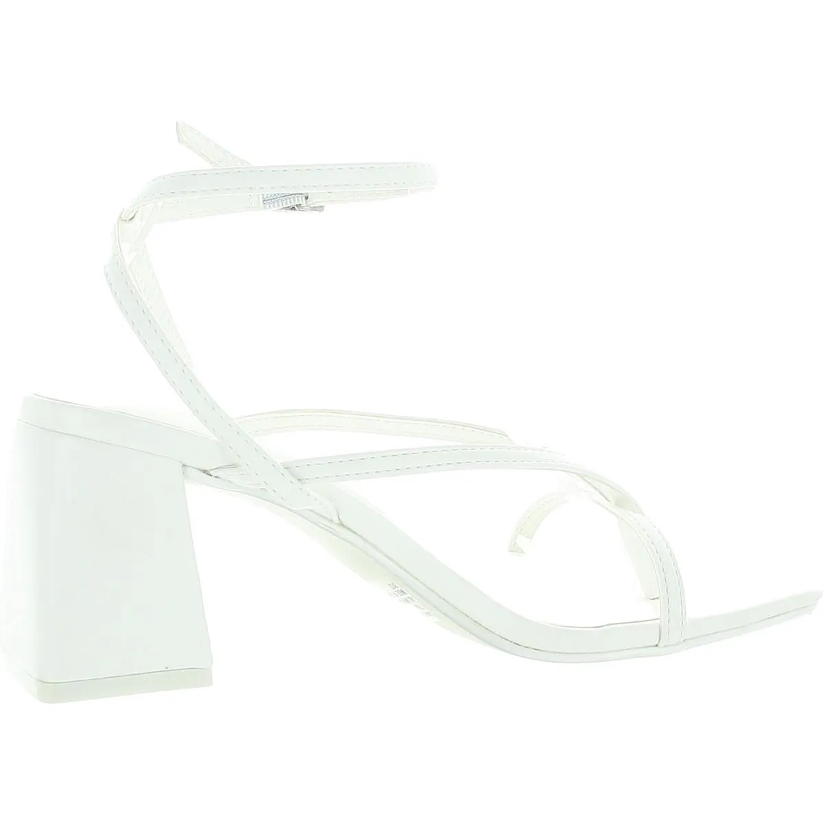 Marrvel Womens Faux Leather Thong Block Heel