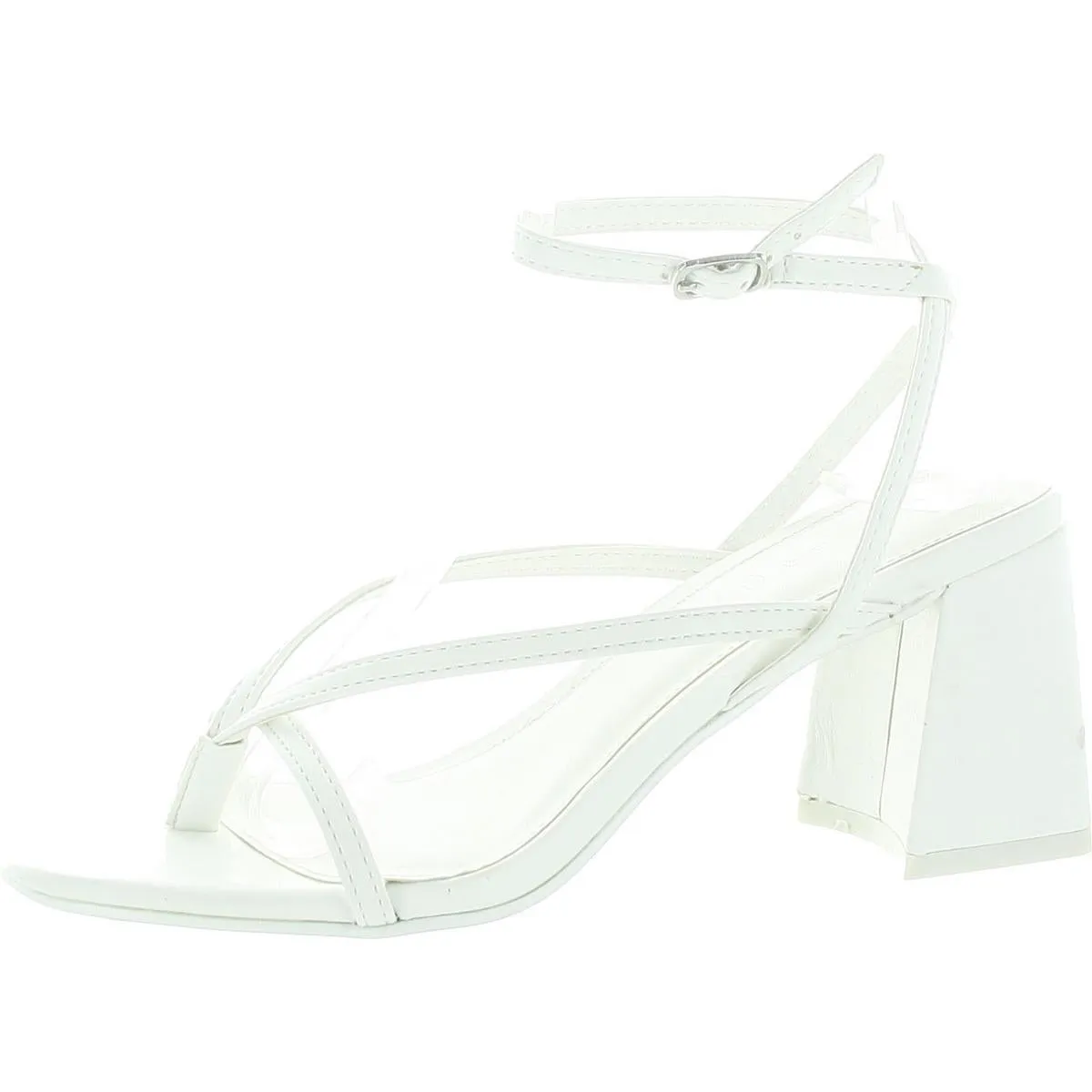 Marrvel Womens Faux Leather Thong Block Heel