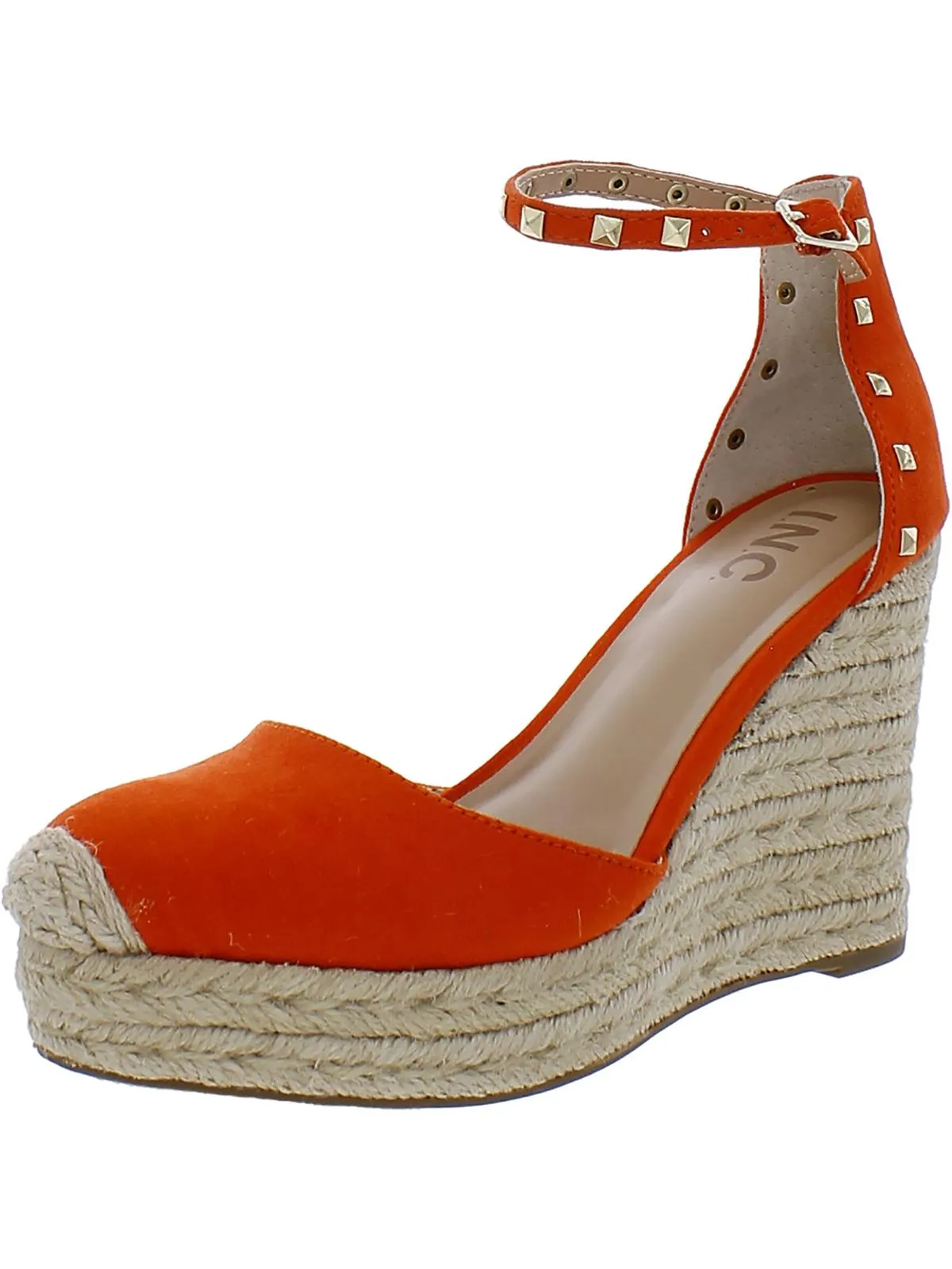Masin Womens Studded Ankle Wedge Heels