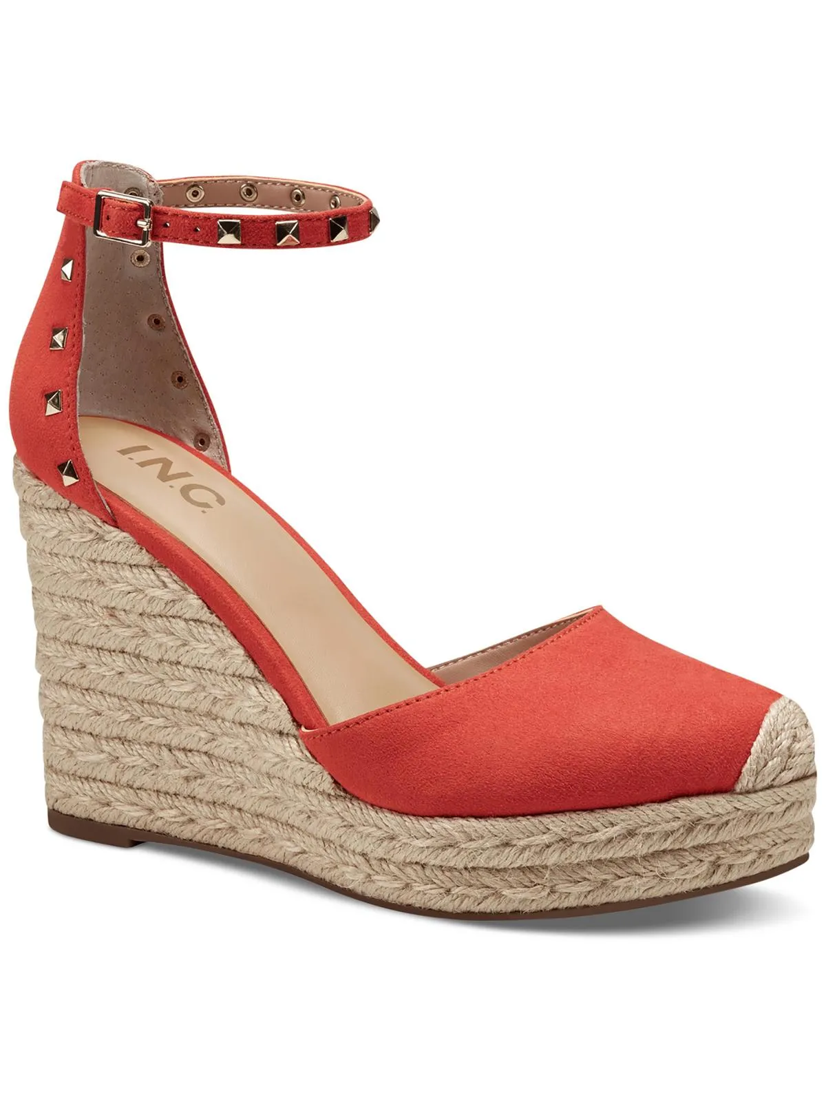 Masin Womens Studded Ankle Wedge Heels