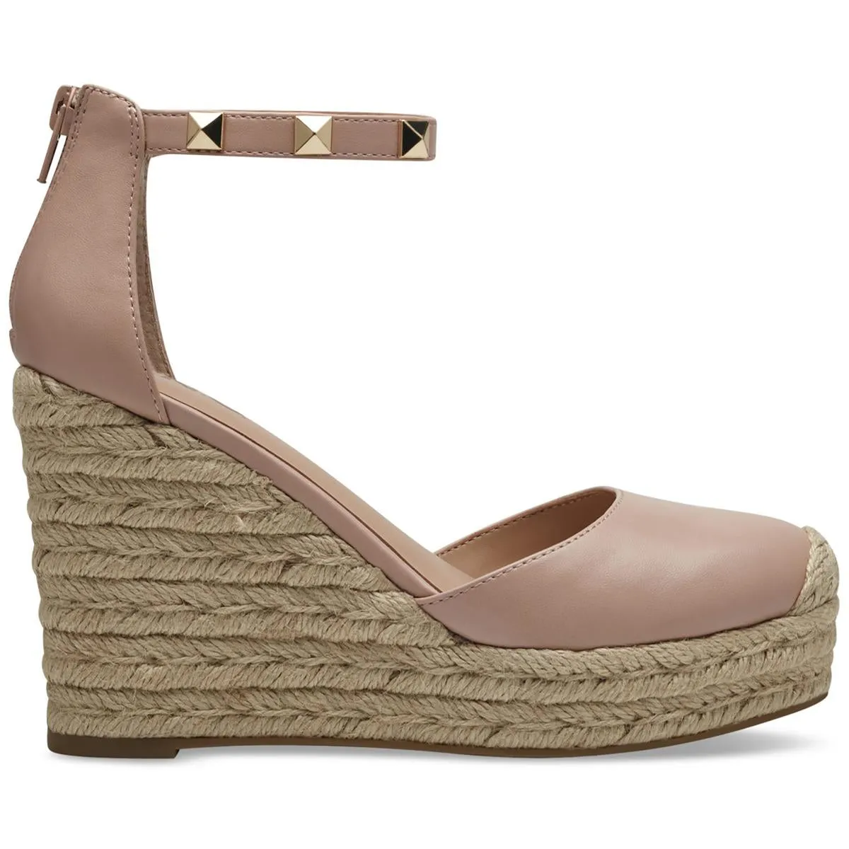 Masin Womens Studded Ankle Wedge Heels