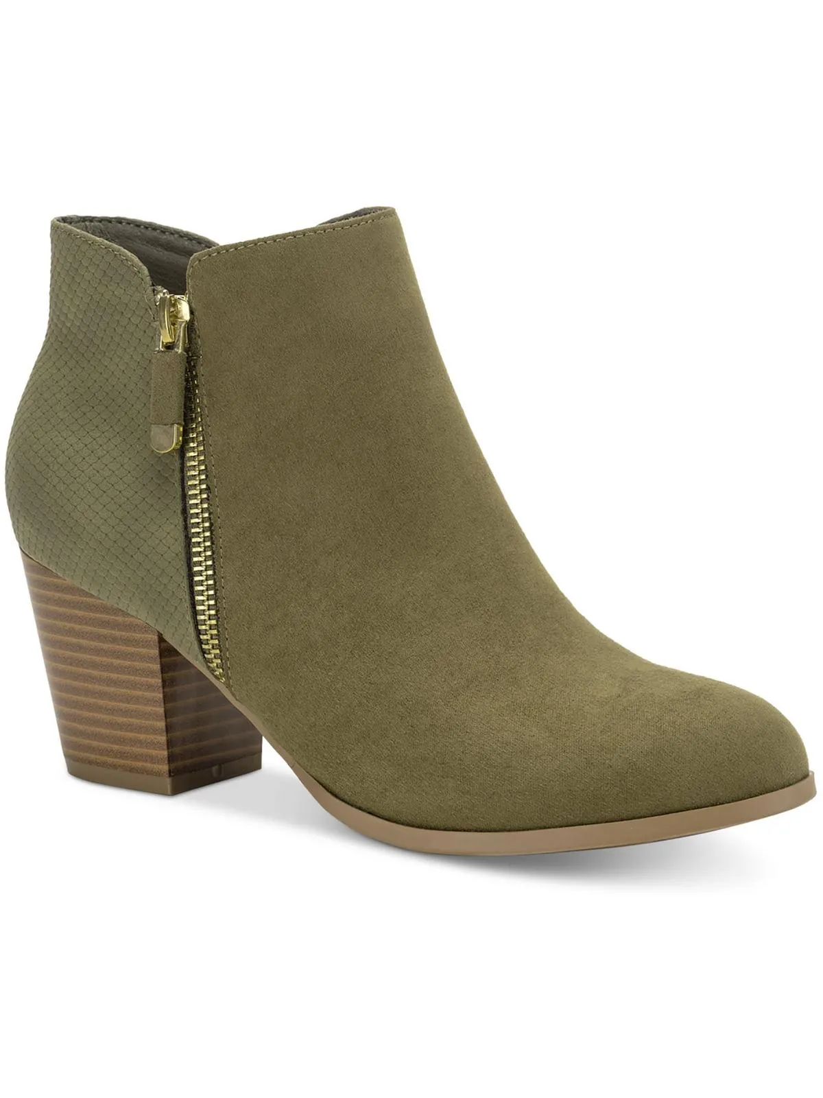 Masrinaaf Womens Zipper Block Heel Booties