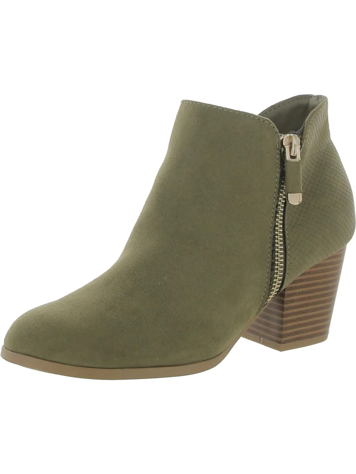 Masrinaaf Womens Zipper Block Heel Booties