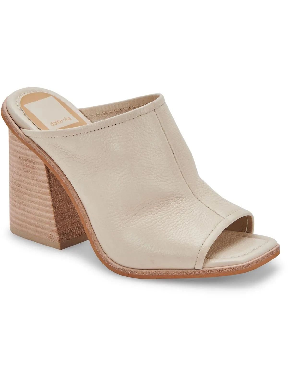 Mavise Womens Leather Peep Toe Block Heel