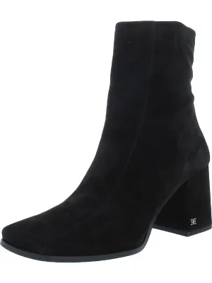 Mayla Womens Suede Square Toe Ankle Boots