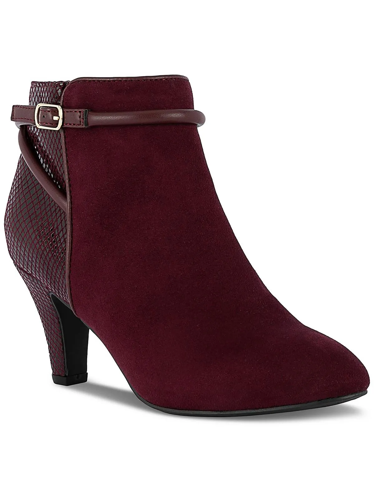 Melinaa Womens Faux Leather Almond Toe Booties