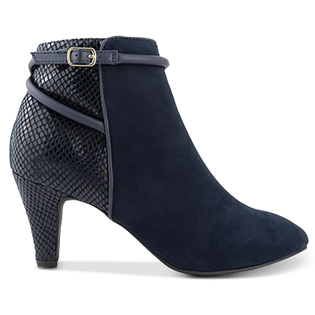 Melinaa Womens Faux Leather Almond Toe Booties