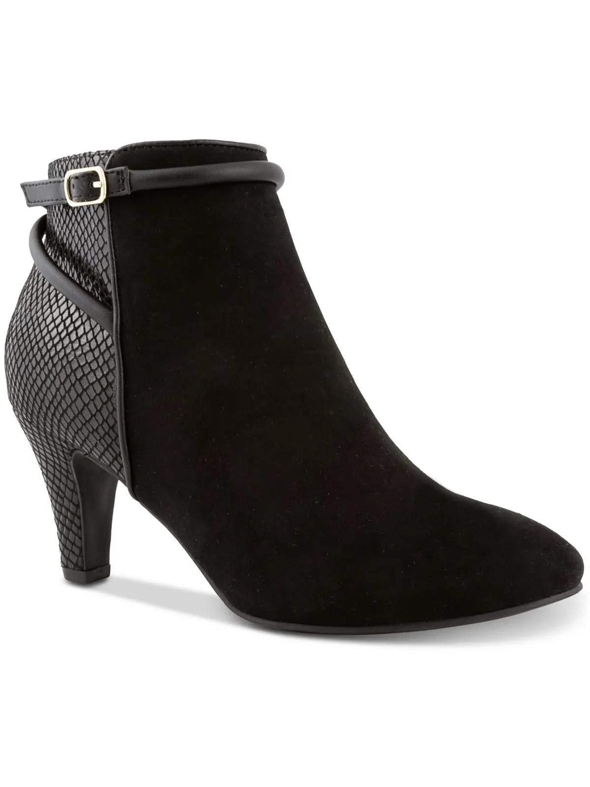 Melinaa Womens Faux Leather Almond Toe Booties