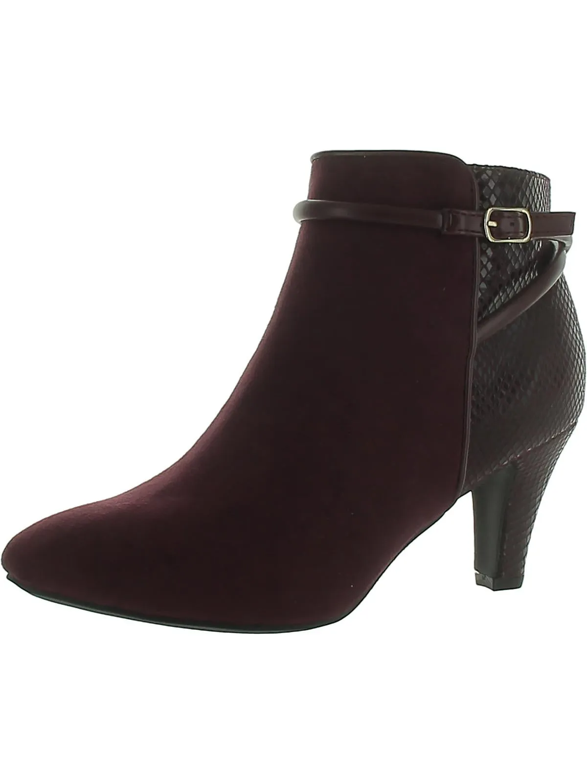 Melinaa Womens Faux Leather Almond Toe Booties