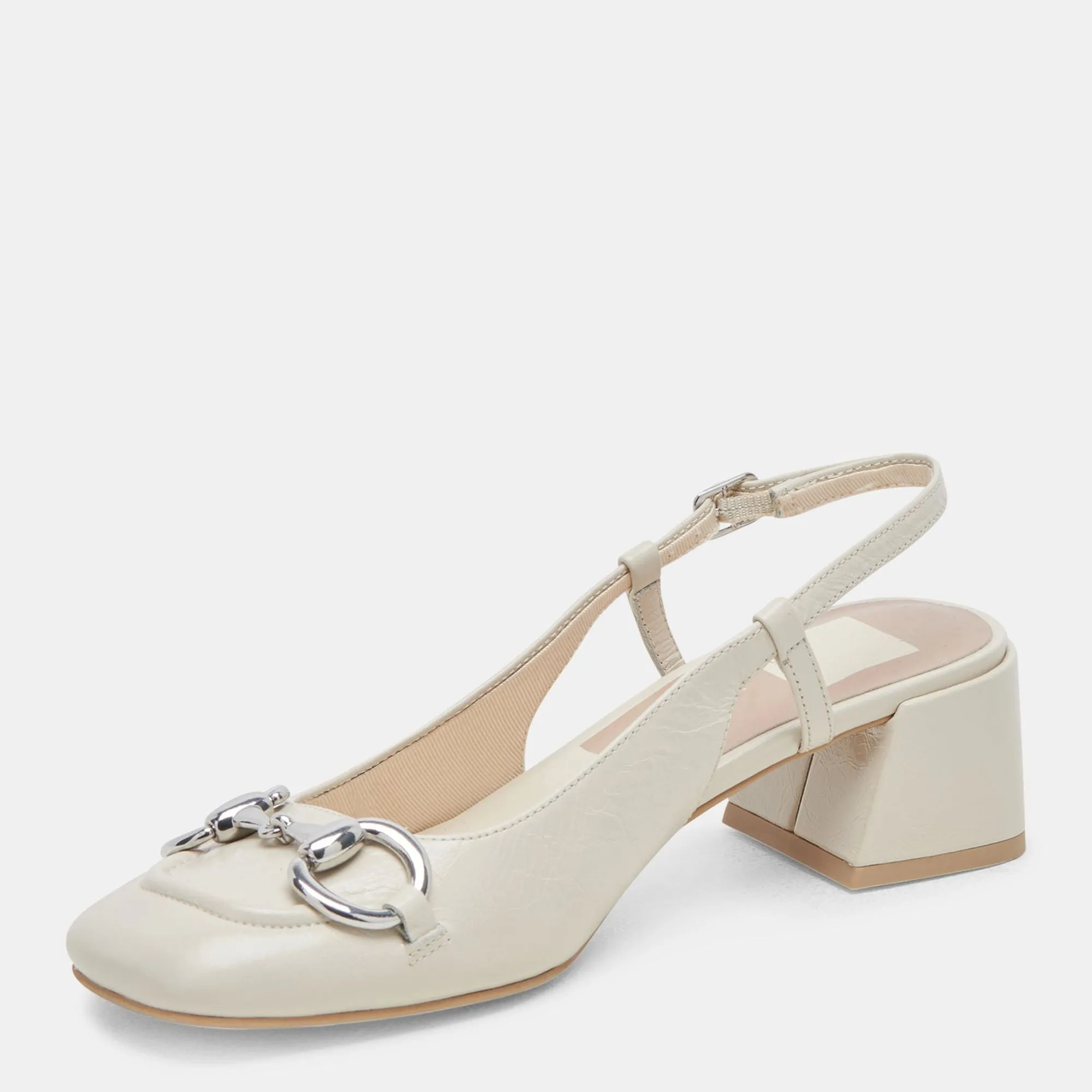 Melli Heels Ivory Crinkle Patent