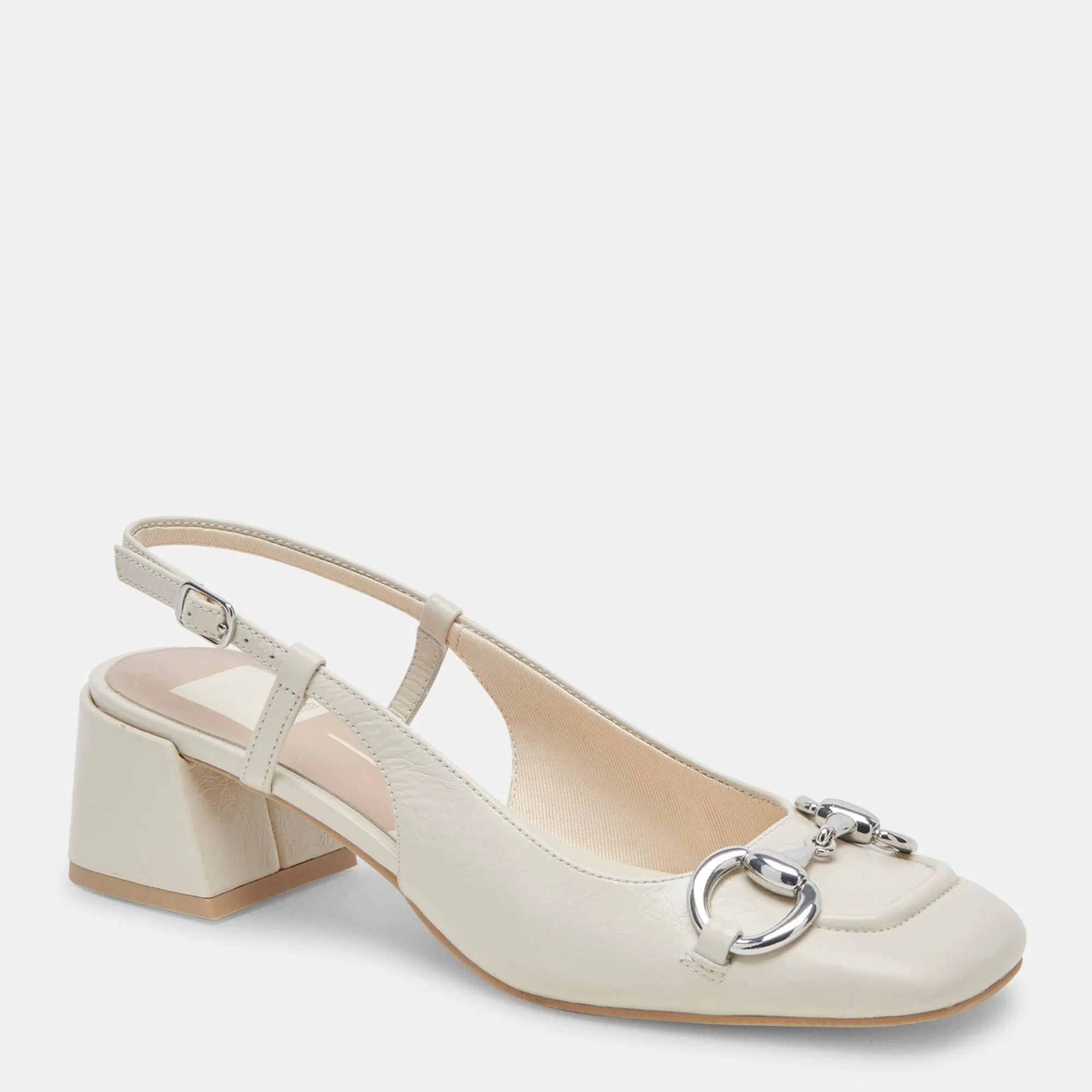Melli Heels Ivory Crinkle Patent
