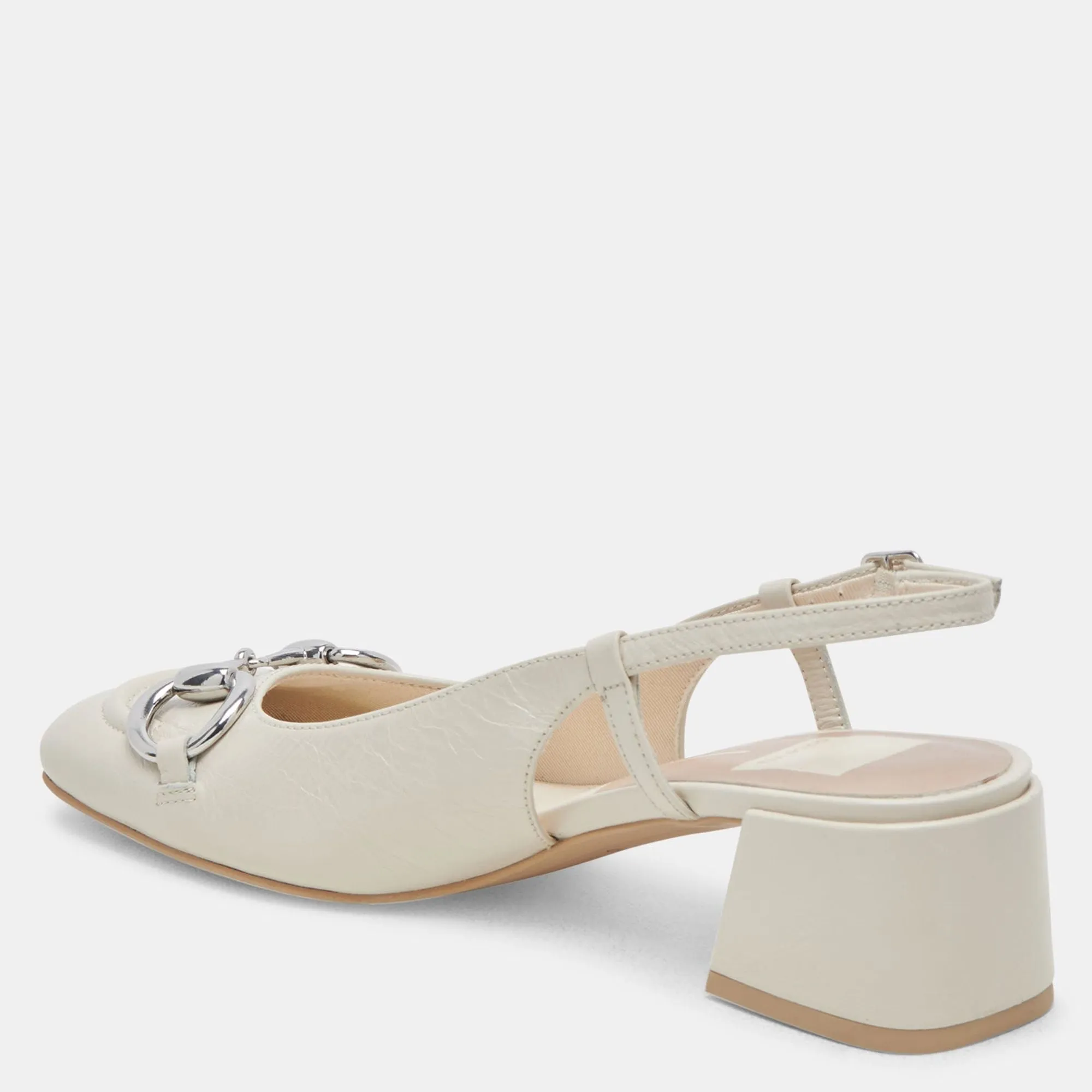 Melli Heels Ivory Crinkle Patent