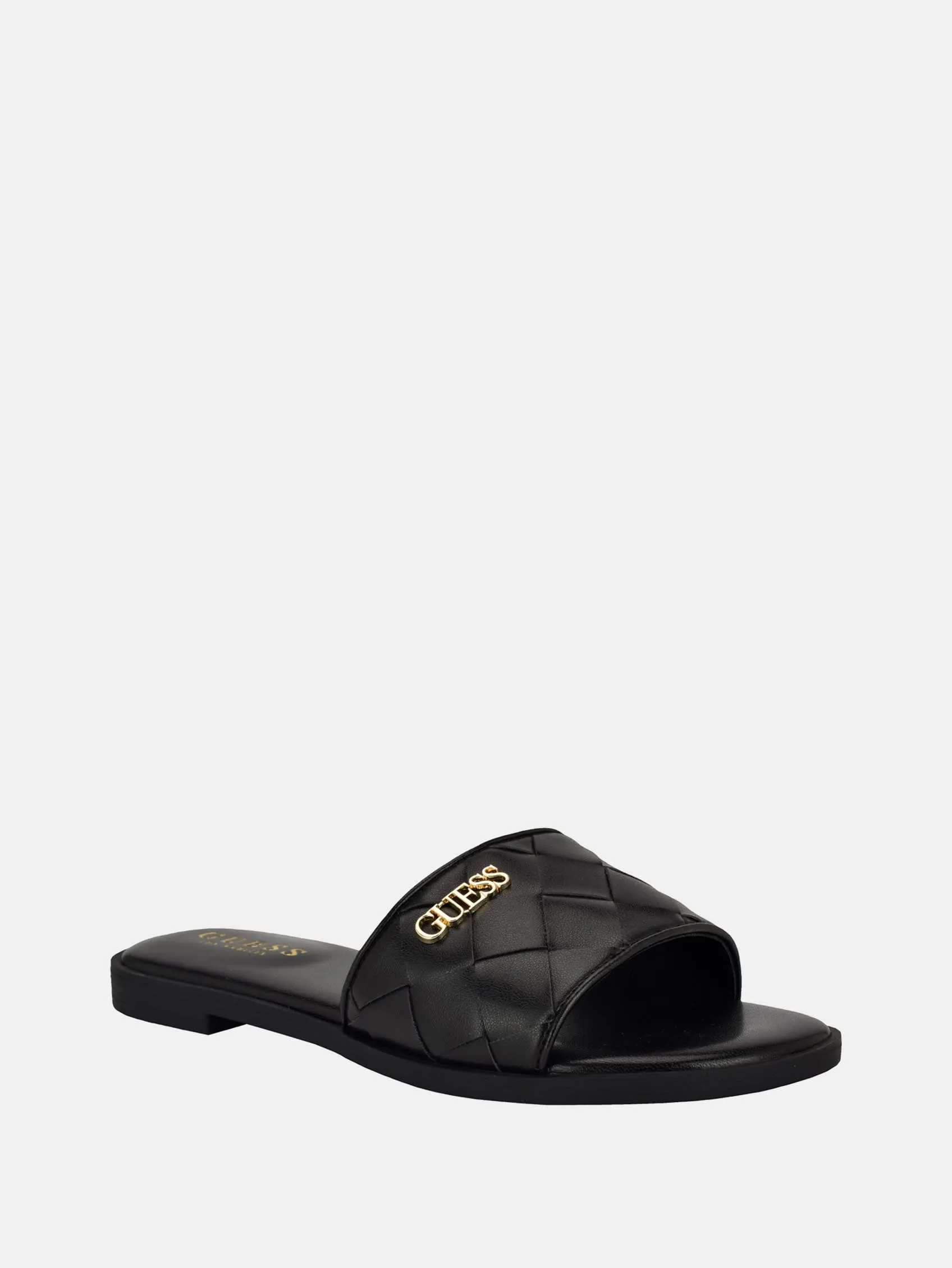 Meloria Faux-Leather Woven Slides