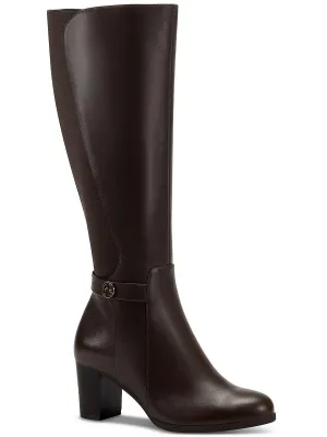 Miale Womens Leather Tall Mid-Calf Boots