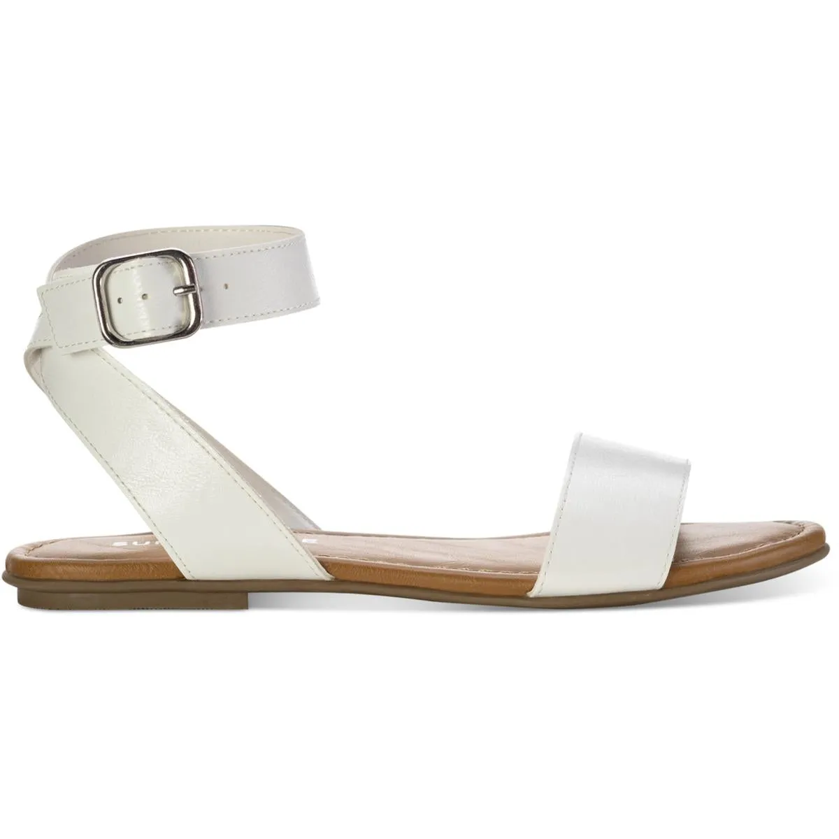 Miiah Womens Faux Leather Ankle Buckle Flat Sandals