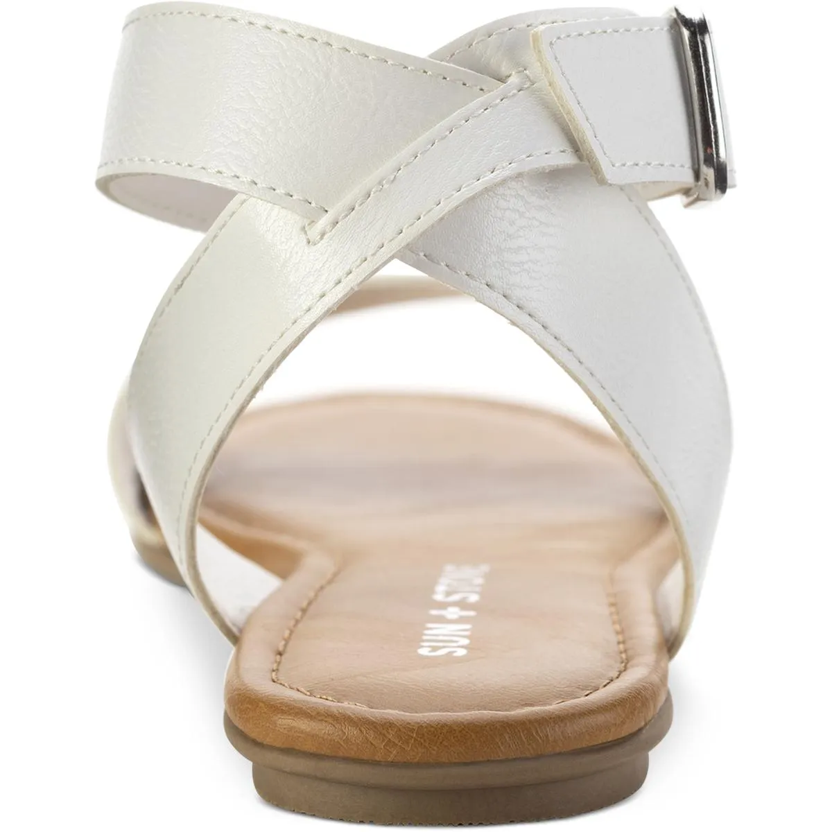 Miiah Womens Faux Leather Ankle Buckle Flat Sandals