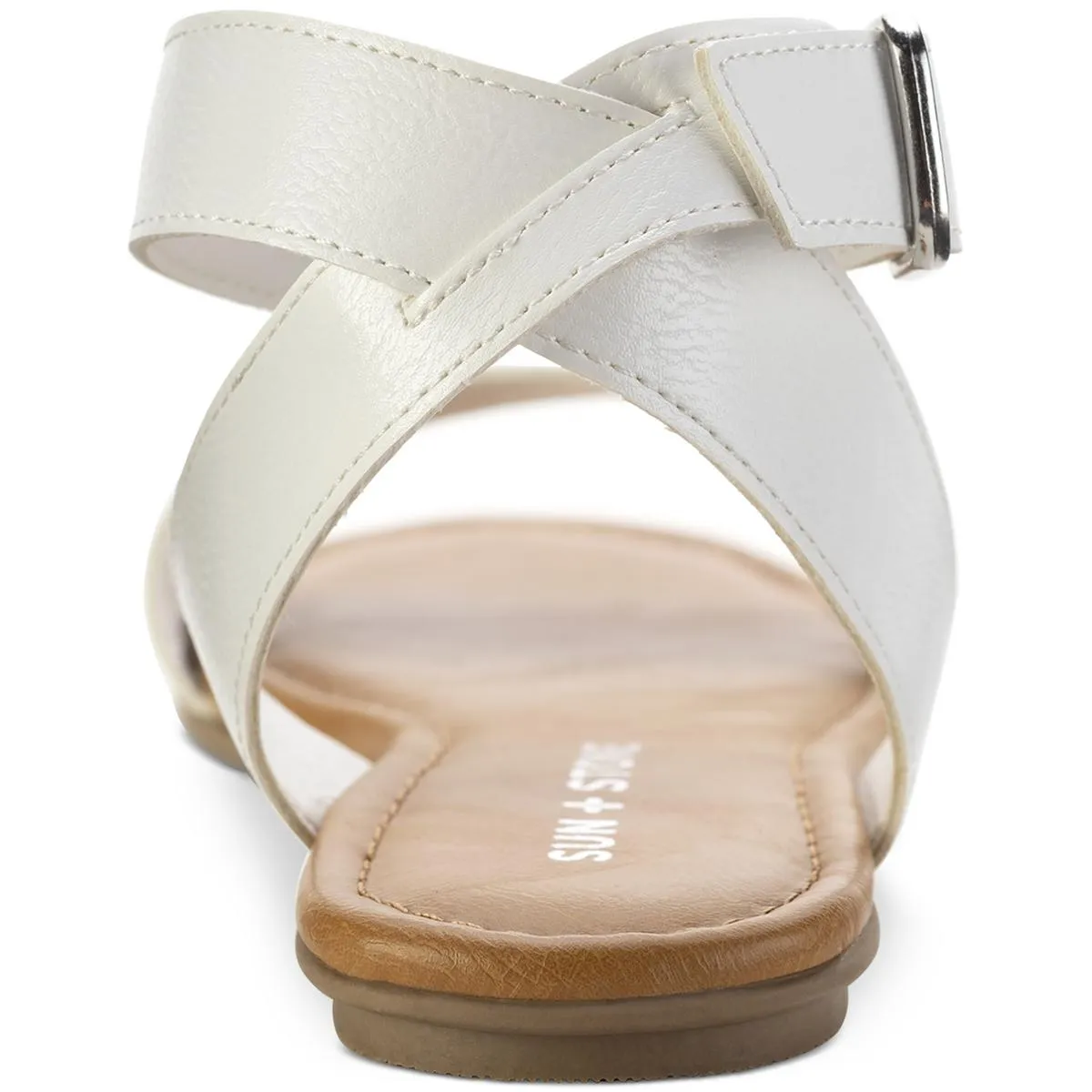 Miiah Womens Faux Leather Open Toe Flat Sandals