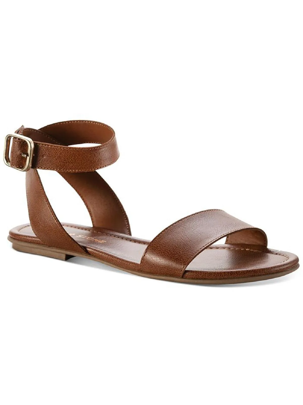 Miiah Womens Faux Leather Open Toe Flat Sandals
