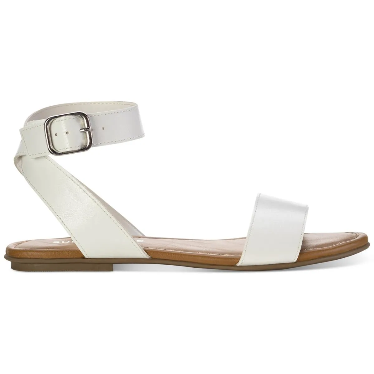 Miiah Womens Faux Leather Open Toe Flat Sandals