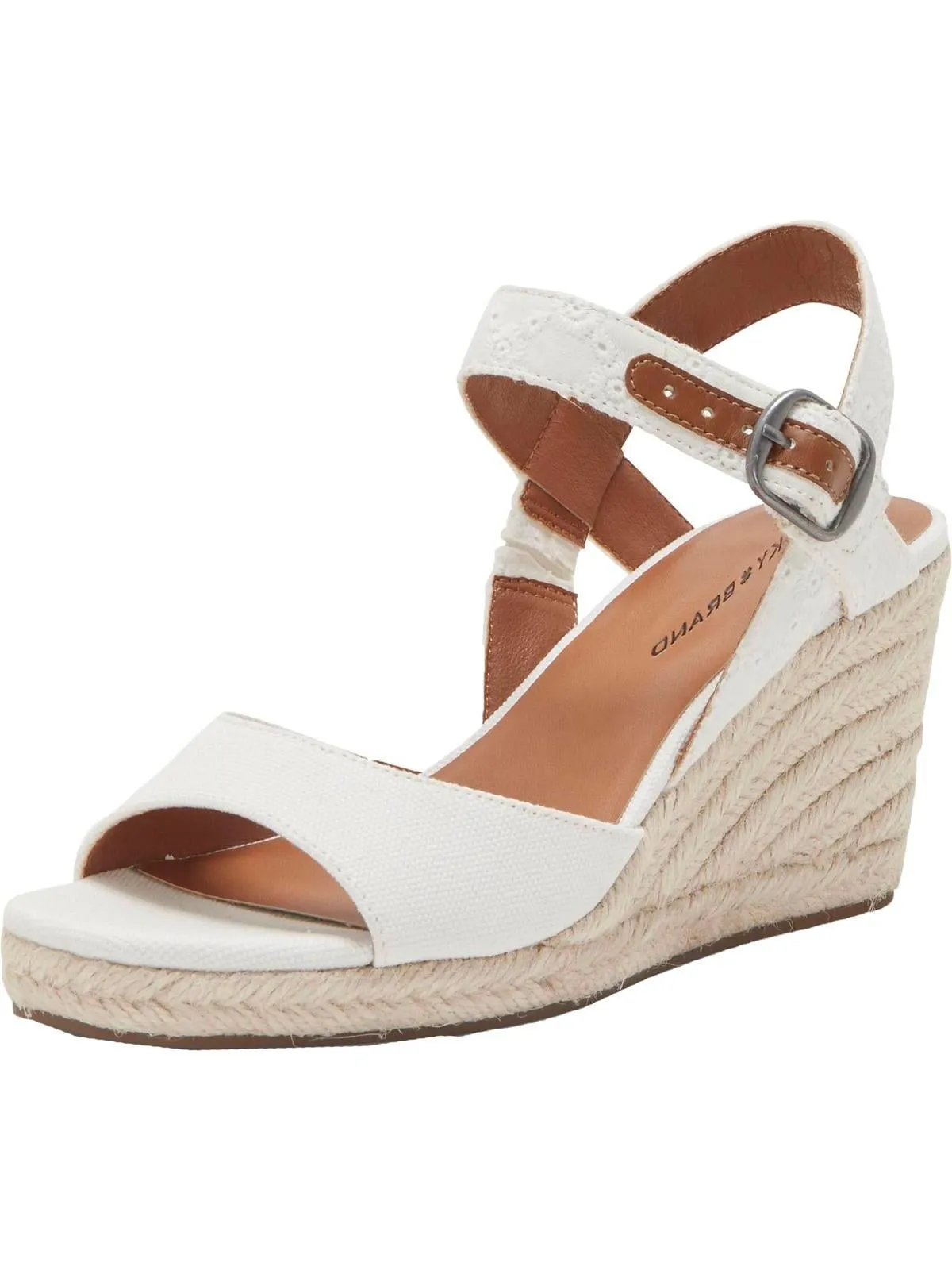 Mindra Womens Canvas Ankle Strap Espadrille Heels