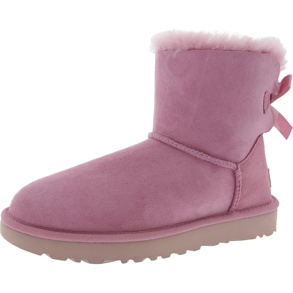 Mini Bailey Bow II Womens Suede Shearling Winter Boots