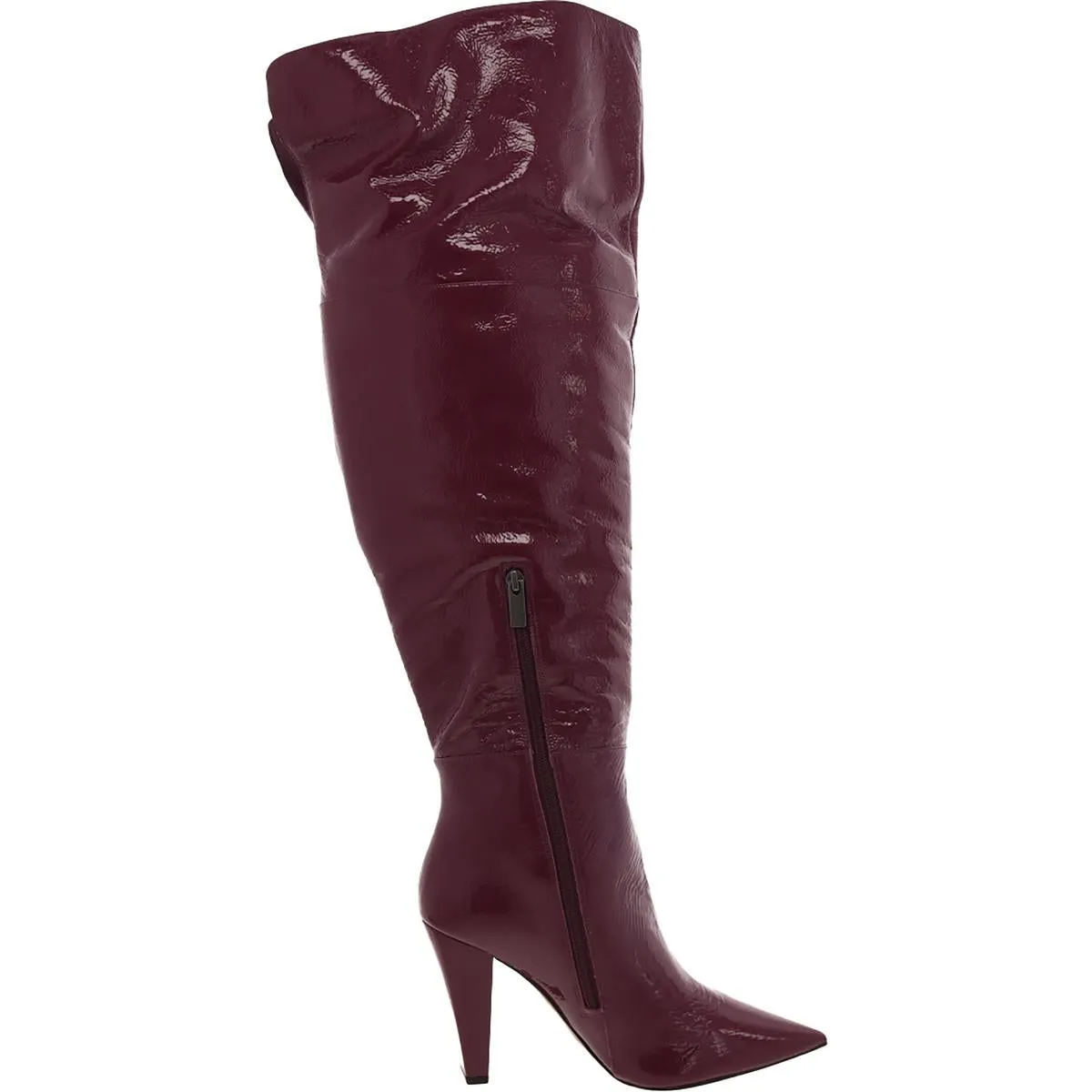 Minnada4 Womens Leather Pointed Toe Knee-High Boots