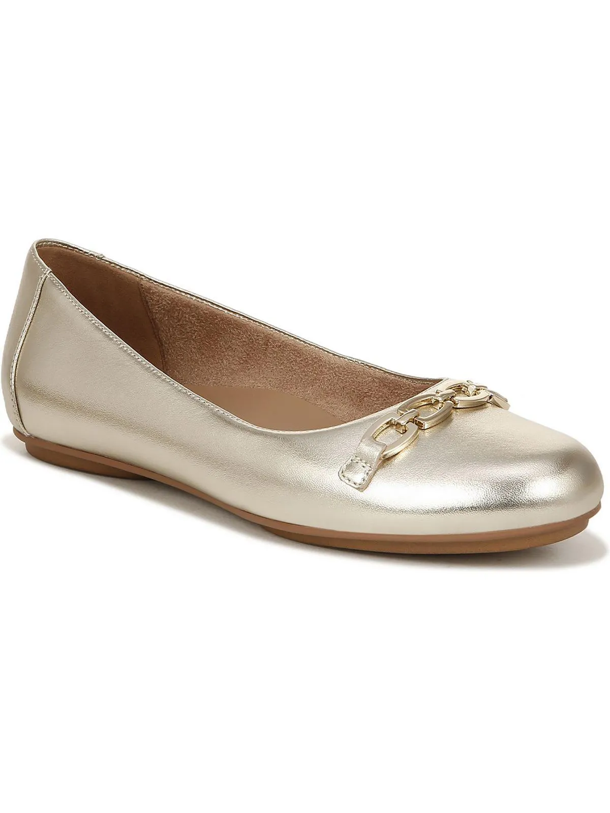 Mira Womens Leather Slip On Ballet Flats