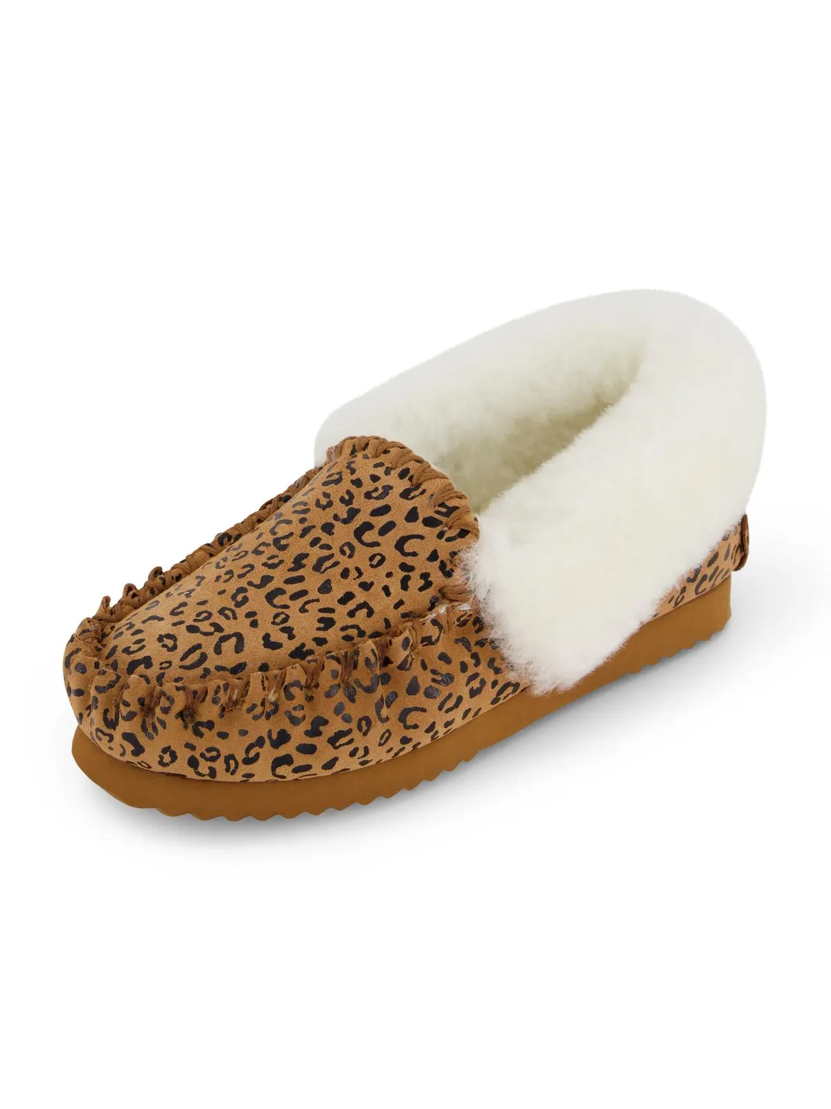 Molly Womens Suede Shearling Moccasin Slippers