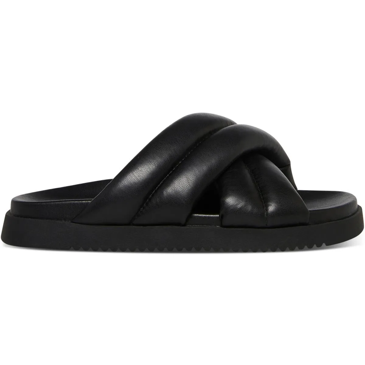 Motte Womens Faux Leather Slip On Slide Sandals