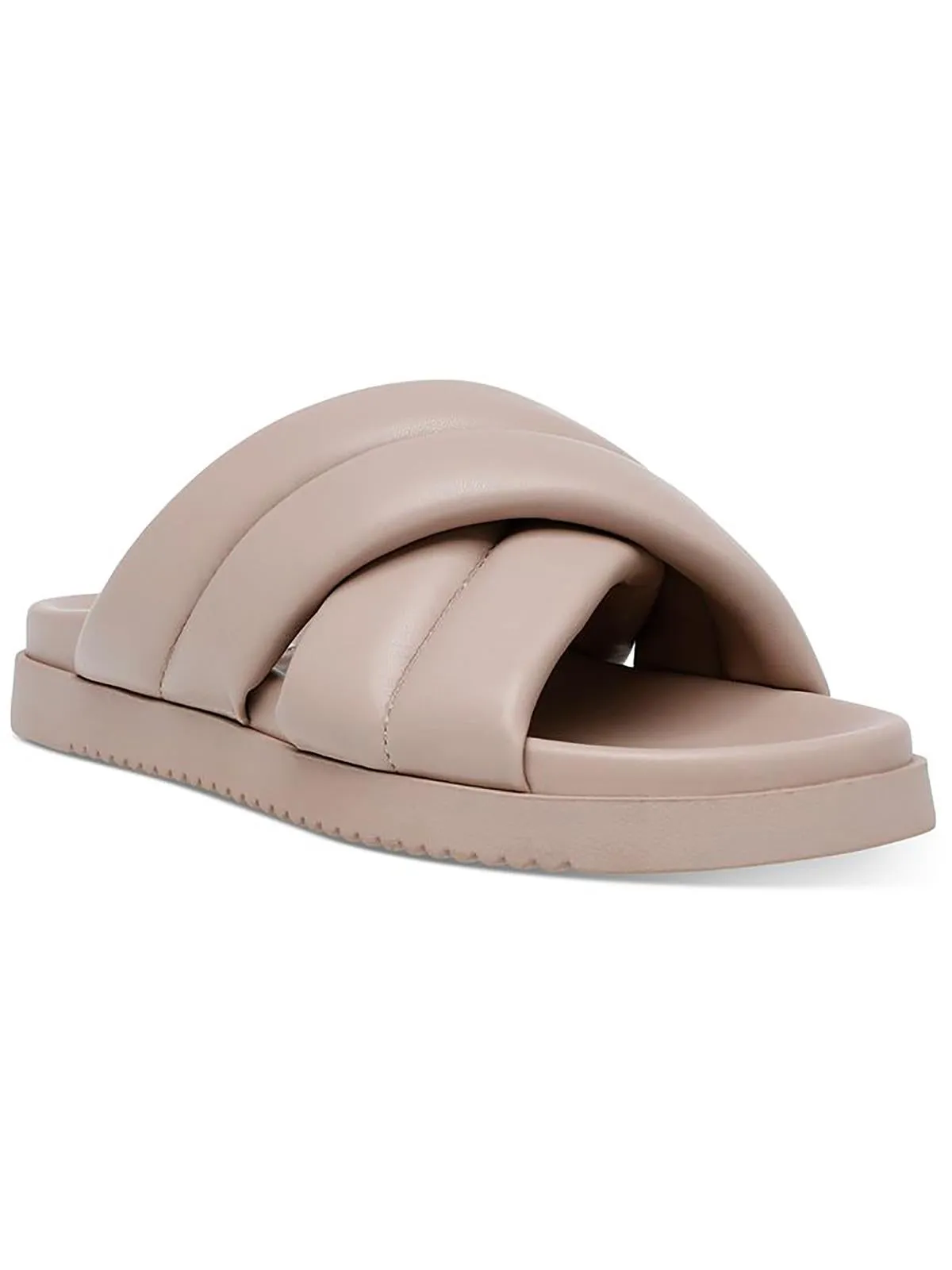 Motte Womens Faux Leather Slip On Slide Sandals