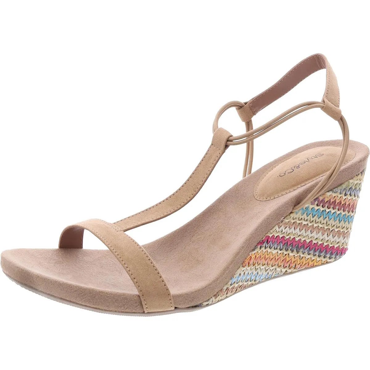 Mulan Womens T-strap Wedge Sandals