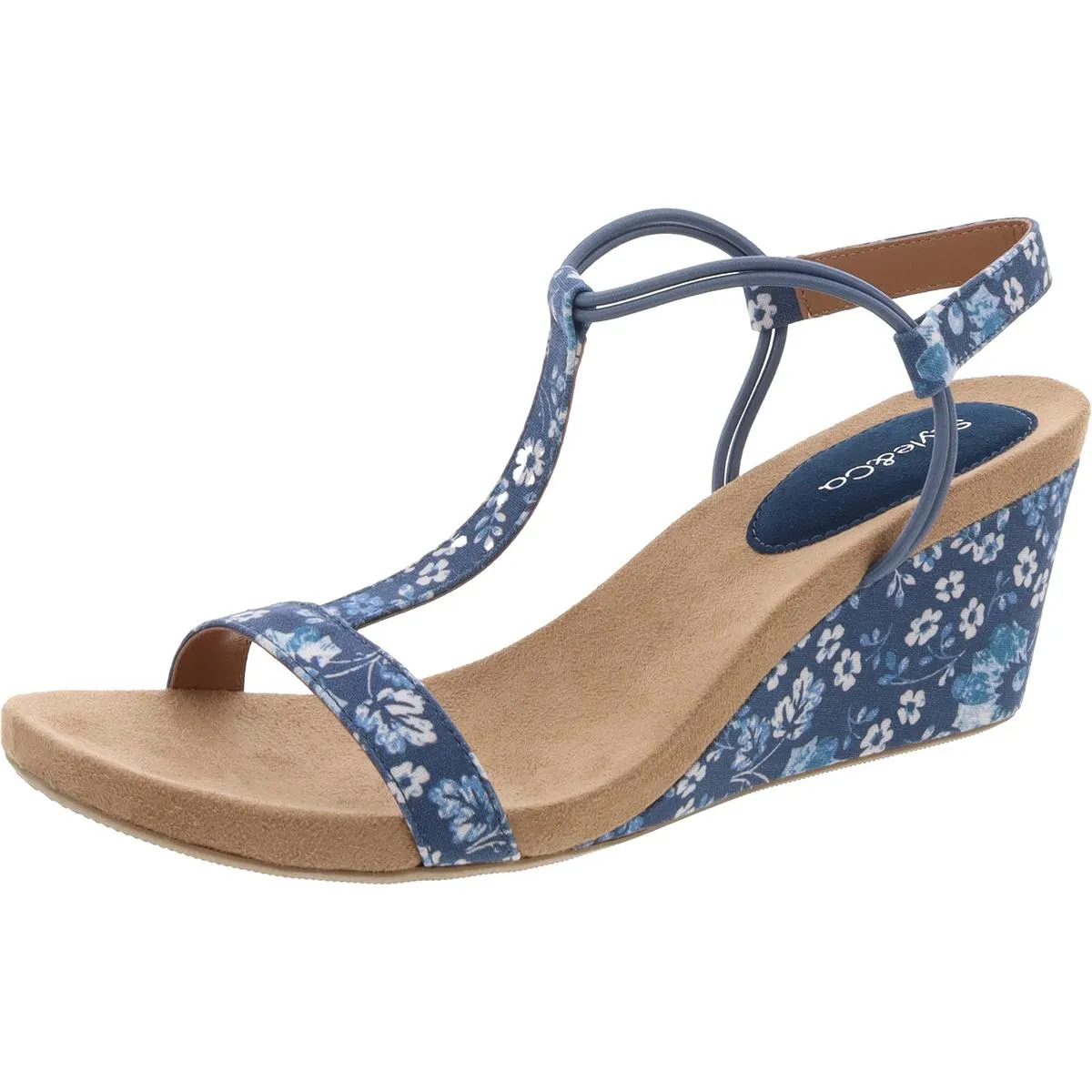 Mulan Womens T-strap Wedge Sandals