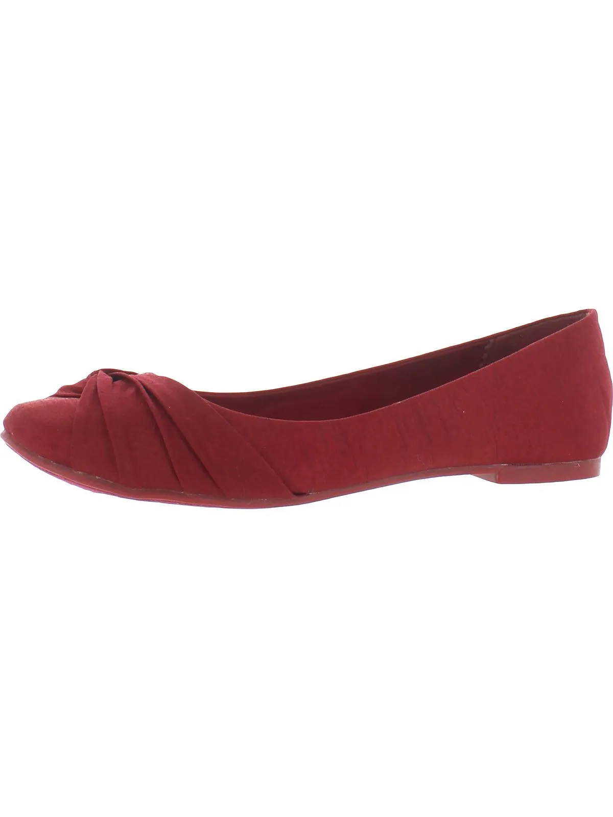 Myrna Womens Silk Knot Front Ballet Flats