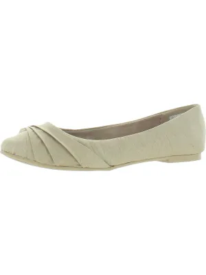 Myrna Womens Silk Knot Front Ballet Flats