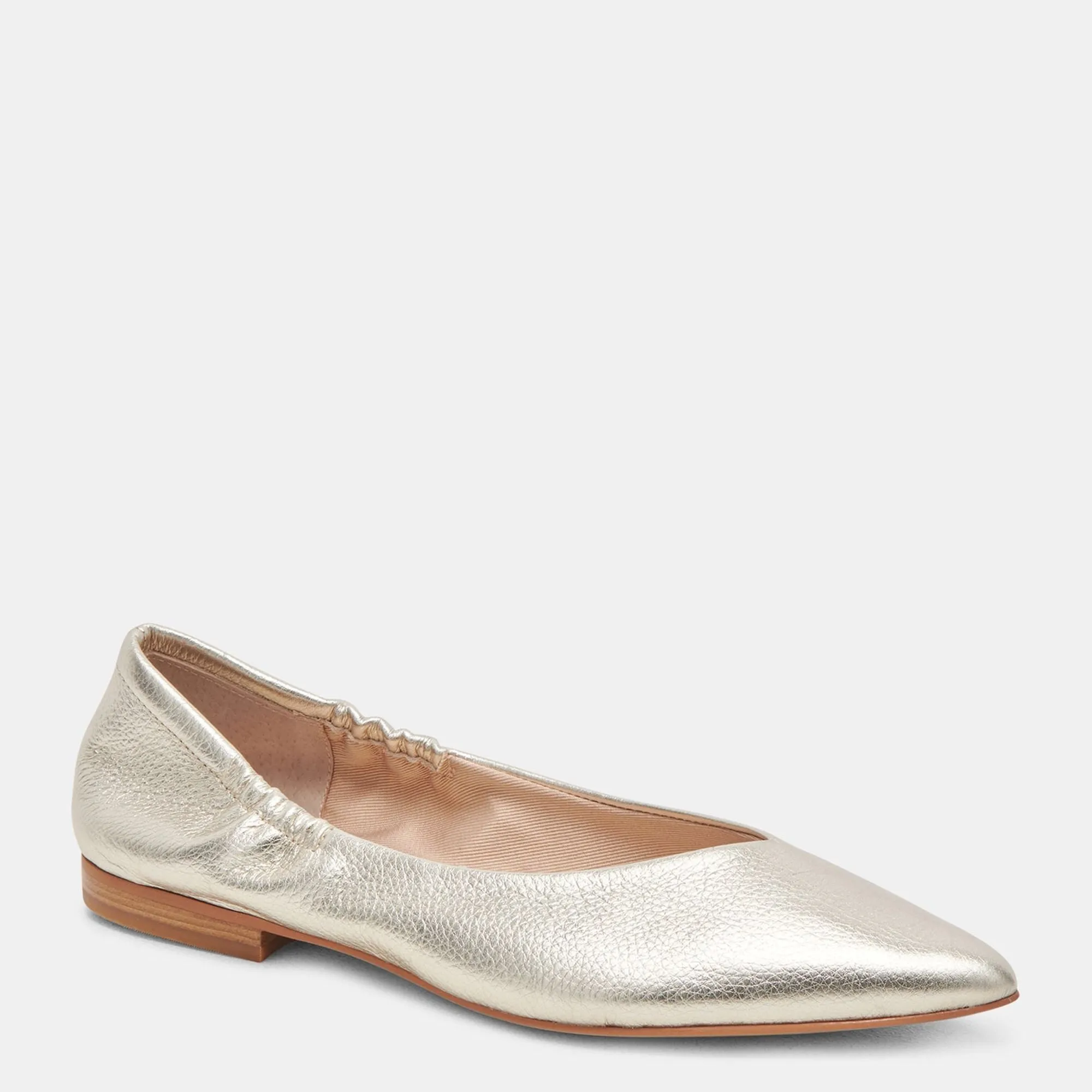 NADAV BALLET FLATS PLATINUM METALLIC LEATHER