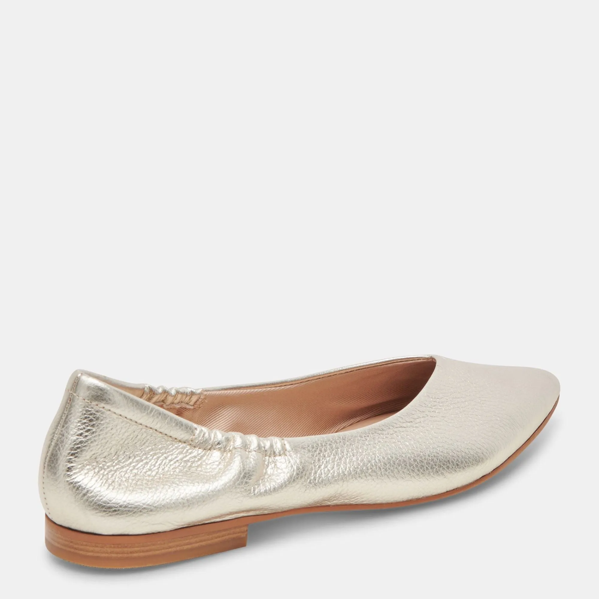 NADAV BALLET FLATS PLATINUM METALLIC LEATHER