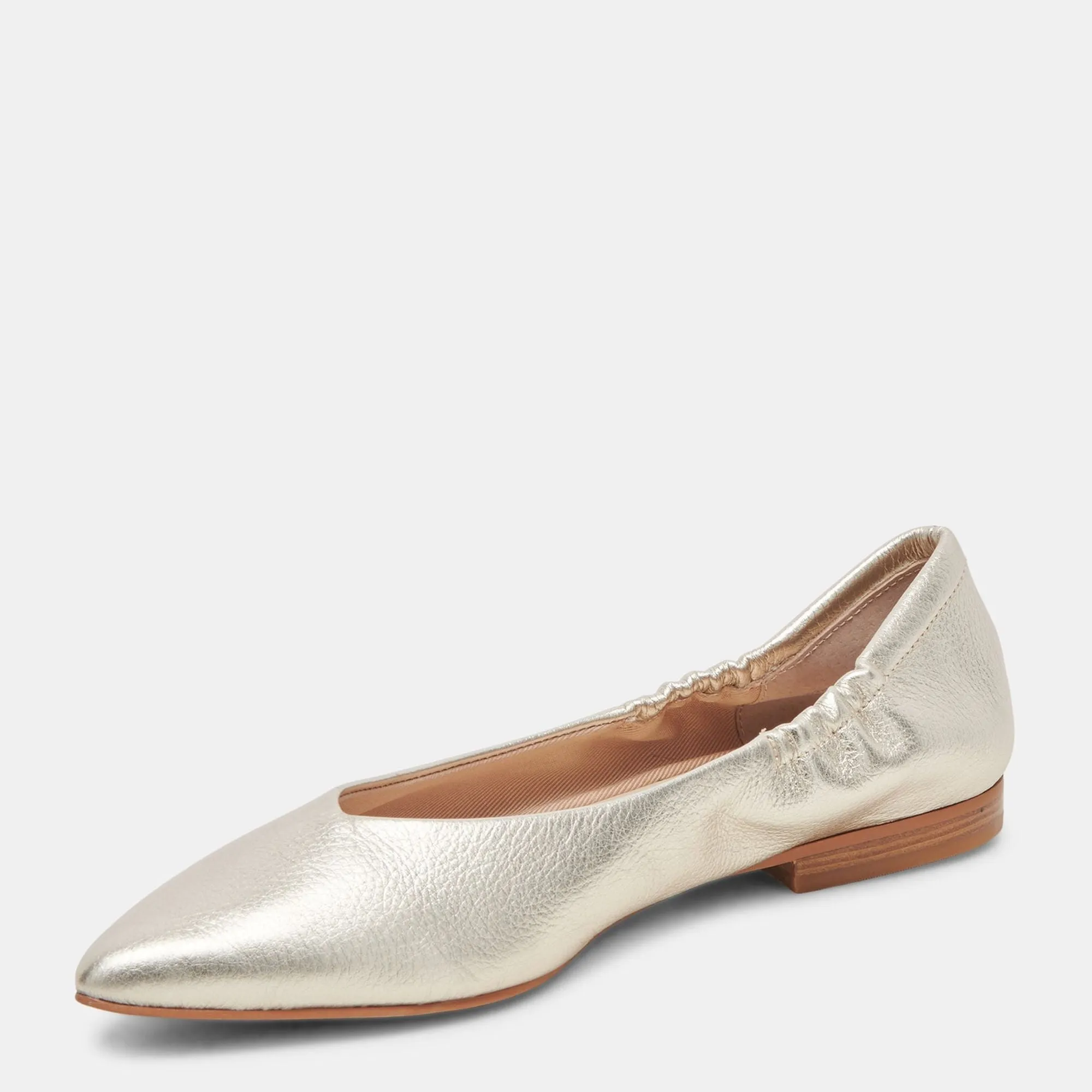NADAV BALLET FLATS PLATINUM METALLIC LEATHER